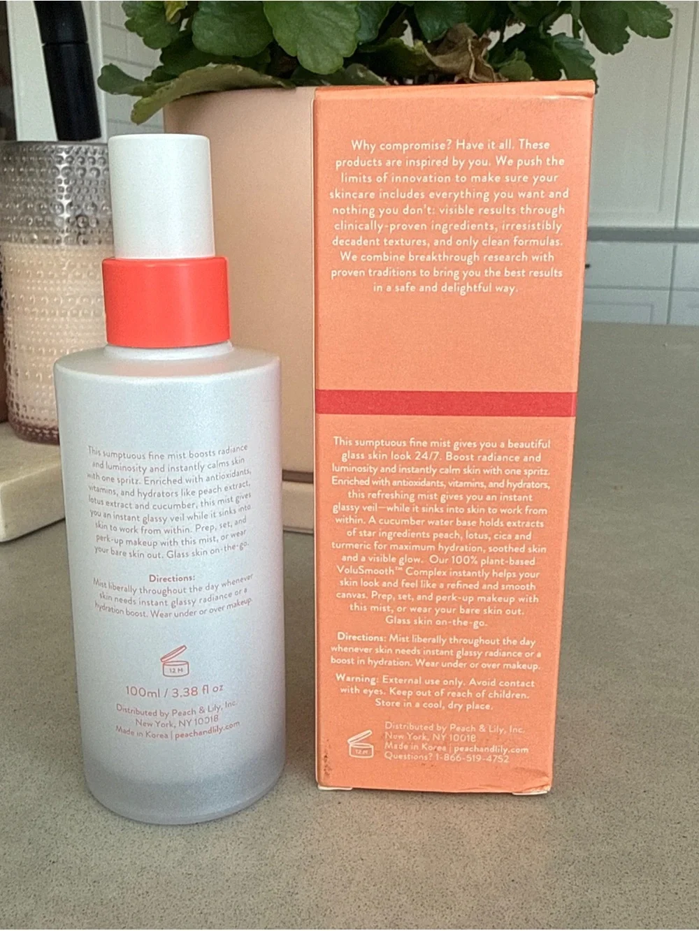 Peach & Lily Glass Skin Veil Mist Hydrating Setting Spray 3.38 oz